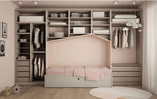 puente en forma de casa para dormitorio juvenil